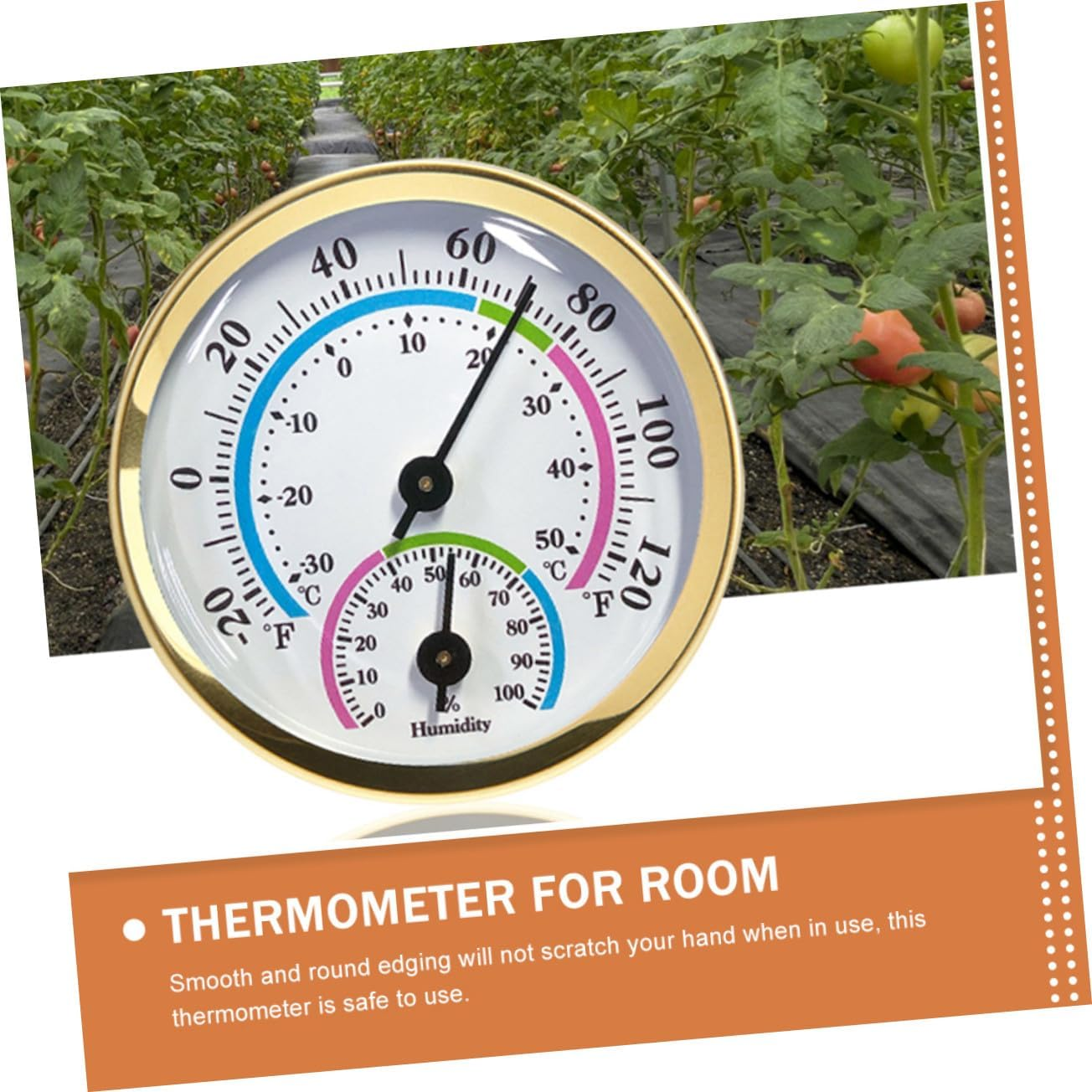 Generic 2Pcs Temperature and Humidity Gauge Multi-Functional Thermometer for Garden Outdoor Use Accurate Thermometer image number 6