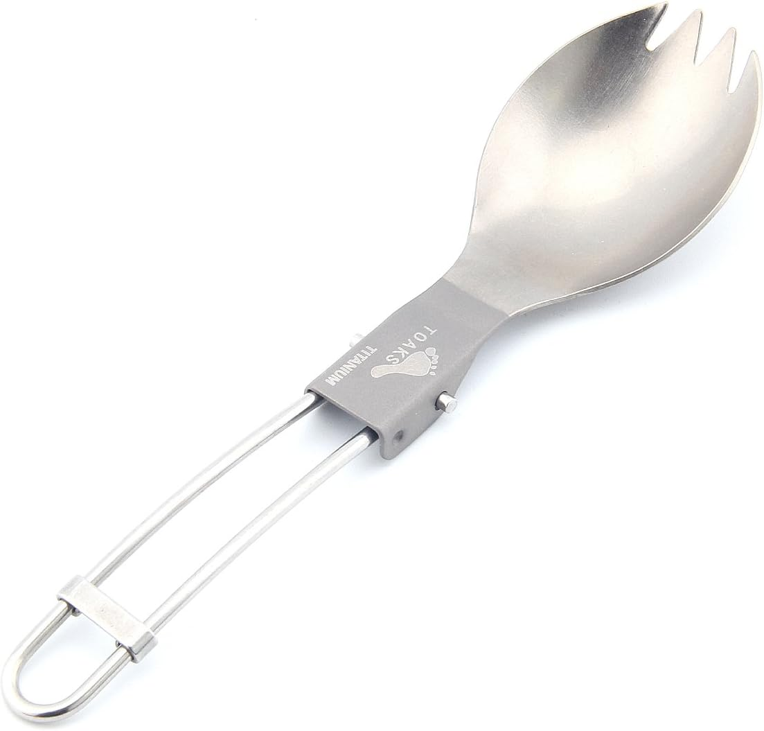 TOAKS Ultralight Titanium Tableware Outdoor Flatware Cutlery Fork and Spoon (T-21) image number 2
