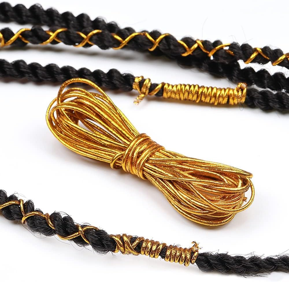 1 Rolls Metallic Elastic Cords Stretch Cord,0.8Mm X 100M Ribbon Metallic Tinsel Cord Rope,For Braiding Rope for Gift Wrapping,Crafts,Ornaments Hanging,Jewelry Making,Bracelets,Hair Decorations (Gold)