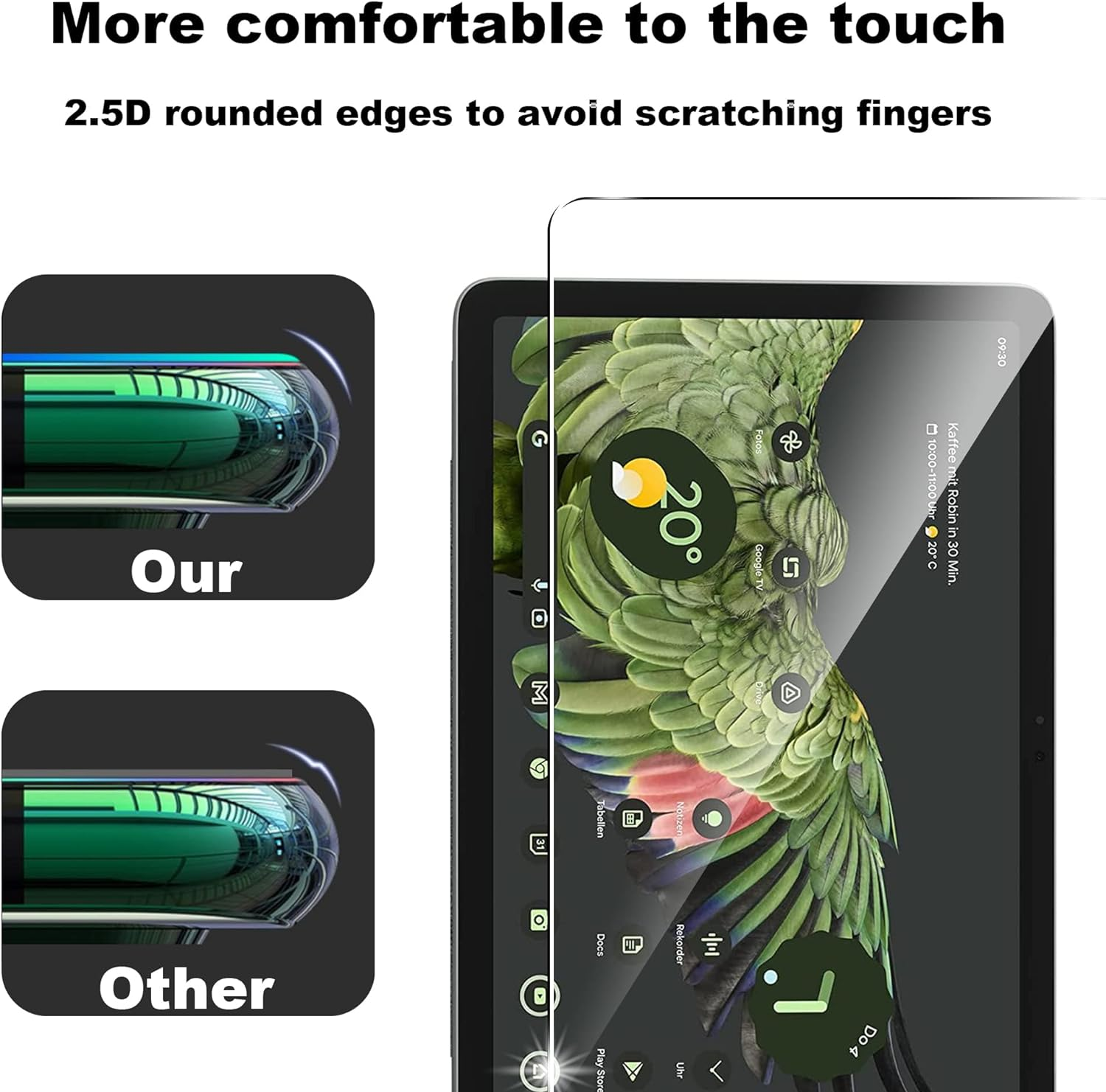 Ecomoonbyter Screen Protector for Googel Pixel Tablet 10.95 Inch(2023, Easy Installation,Tempered Glass Film, HD Clear, 2-Pack image number 5