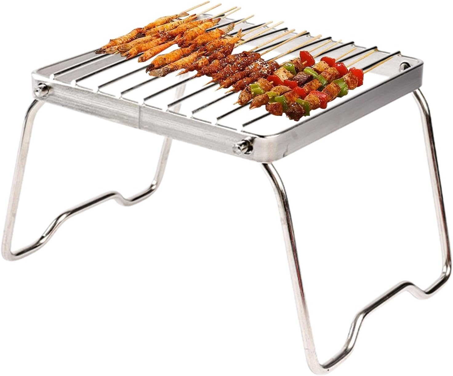 Folding Camp Fire Grills,Camp Fire Grill with Folding Design | Portable Camping Grill Cooking Equipment BBQ Grill Grate Camping Cooking Accessories for Backpacking, Hiking image number 6