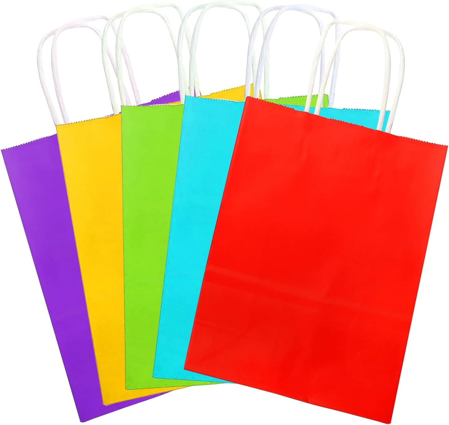 50 Pieces Paper Gift Bags with Handle, H HOME-MART Gift Bag Kraft Paper Party Bag Rainbow Gift Bag for Kids Birthday, Baby Shower, Crafts, Wedding, Christmas Party Supplies image number 4