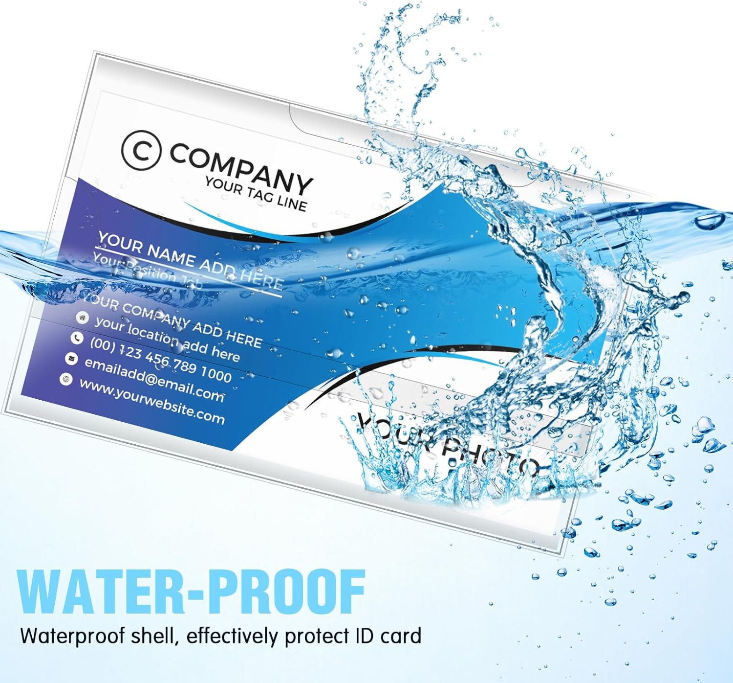 Faccito Magnetic Name Badge Holder 9 X 5.5 Cm ID PVC Name Badges Magnet Name Tags for Clothing Work Conference Badge Horizontal Badge Holder for School Business (Pack of 60)