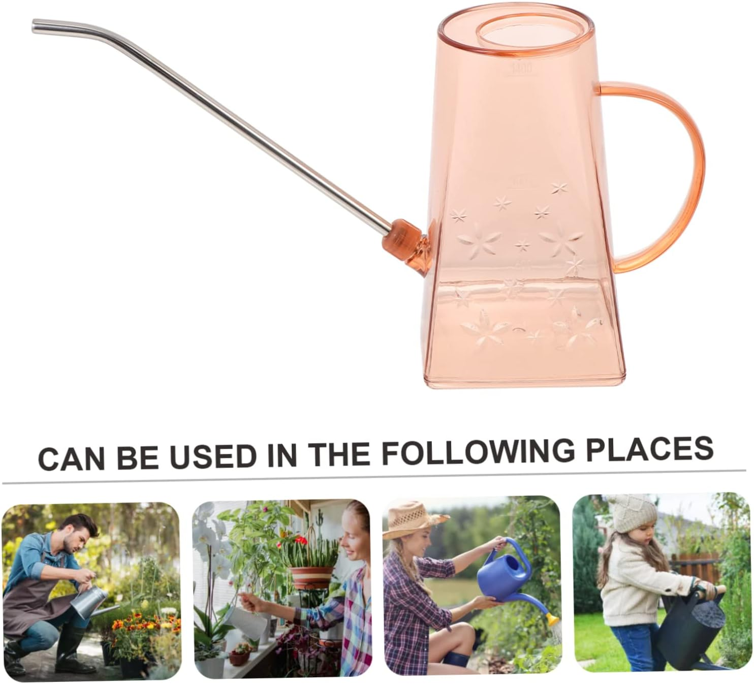 Yardwe Long Spout Watering Can for Houseplants Gardening Supplies Outdoor Use Stainless Steel Material for Indoor Plants Watering Can Design image number 6
