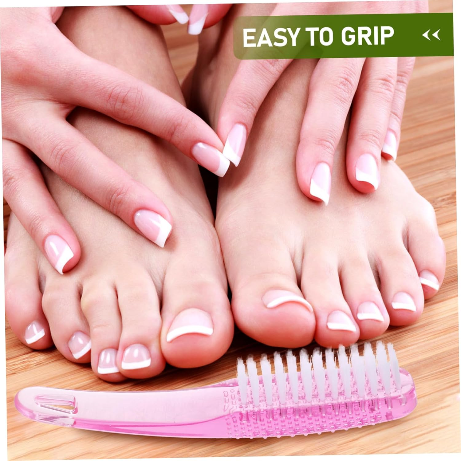 Beaupretty 2Pcs Sturdy Plastic Nail Brush for Fingernails Cleaning Brush Nail Dust Manicure Supplies Handle Grip image number 1