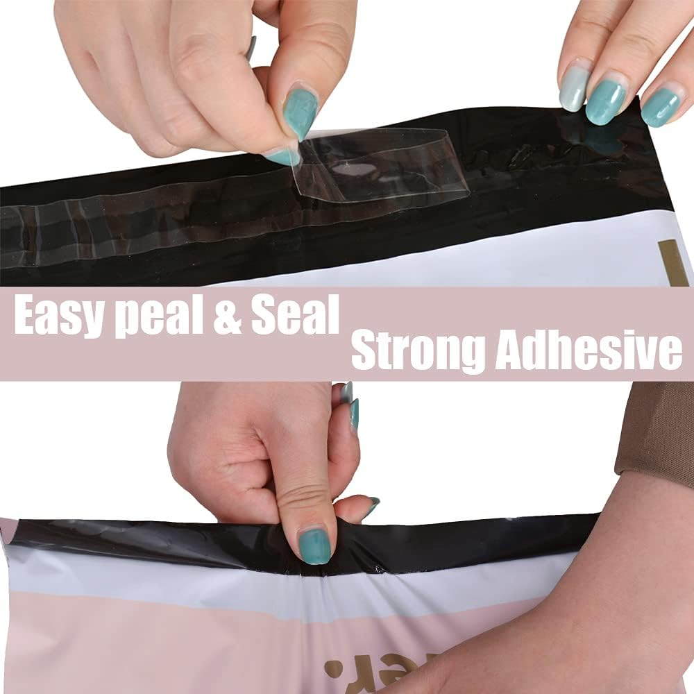 10X13 Inches 100% Biodegradable D2W Poly Mailers with Handle, 50Pcs Mint Compostable Envelopes Shipping Bags, Eco Friendly Waterproof Stretchable Self Sealing Mailing Bags image number 4