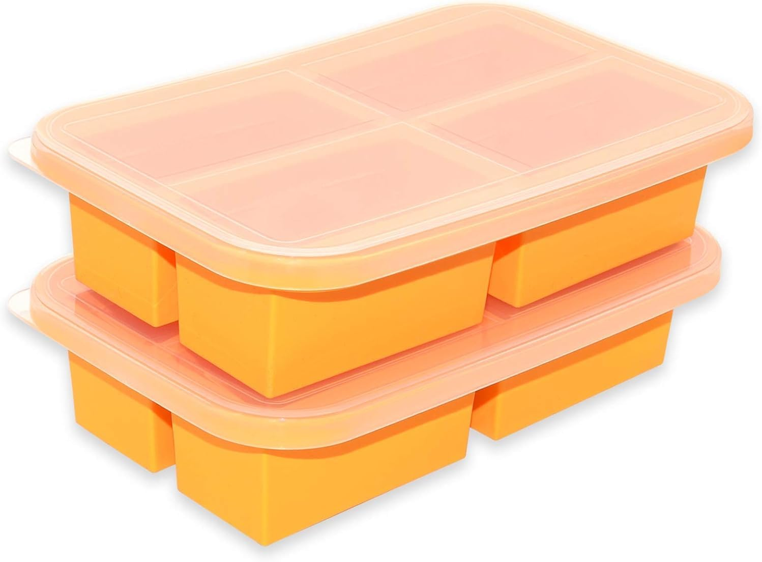 CIVPOWER 1-Cup Extra Large Silicone Freezing Tray with Lid,Silicone Soup Freezer Molds, Freezer Container,Freeze & Store Soup, Broth, Sauce, Leftovers - Makes 4 Perfect 1 Cup Portions (2) image number 5