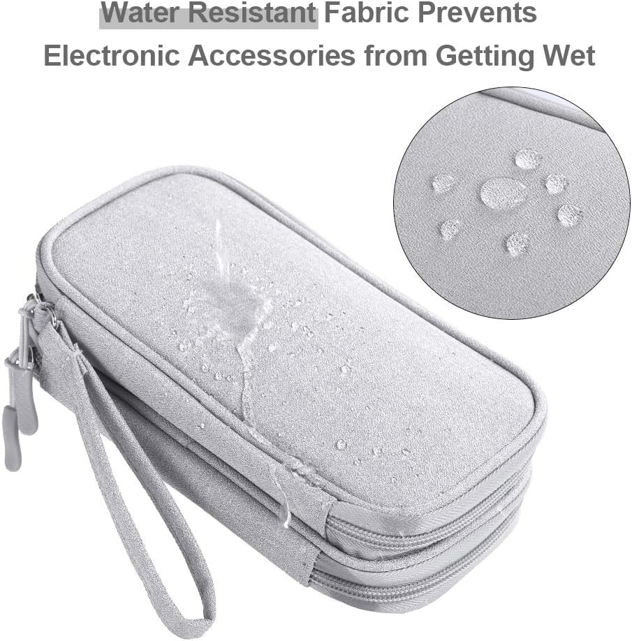 Electronics Accessories Cases, Travel Cable Organizer Pouch Bag, Portable Waterproof Double-Layer All-In-One Storage Bag, Charger&Usb Cable/Power Bank/Magic Mouse/Earphones (Grey) image number 5