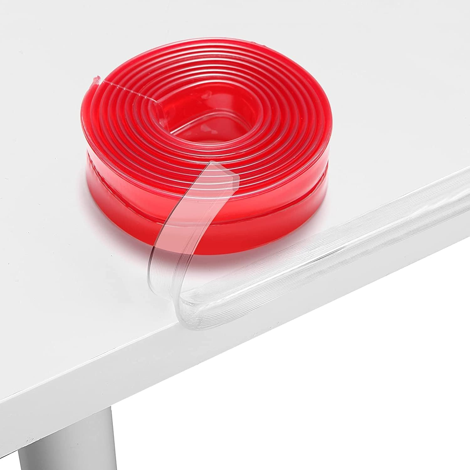 Corner Protectors Transparent, E-PRONSE 20Ft Furniture Table Edge Protectors Soft Silicone Bumper Strip with Strong Adhesive Tape for for Cabinets, Tables, Drawers, Household Appliances