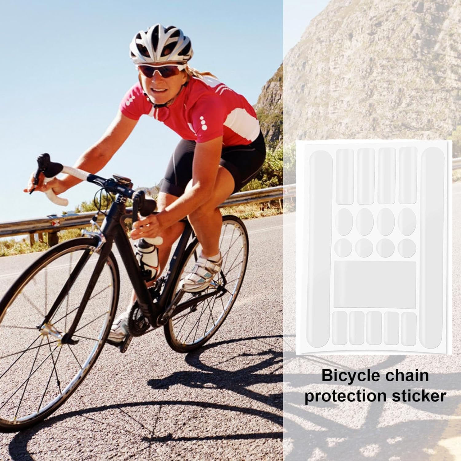 Frame & Chainstay Scratch Guard Sticker, Application, Protect Your Bicycle Bicycle Chainstay Protector Decal Chainstay Frame Guard Adhesive Protectors Film Cover image number 4