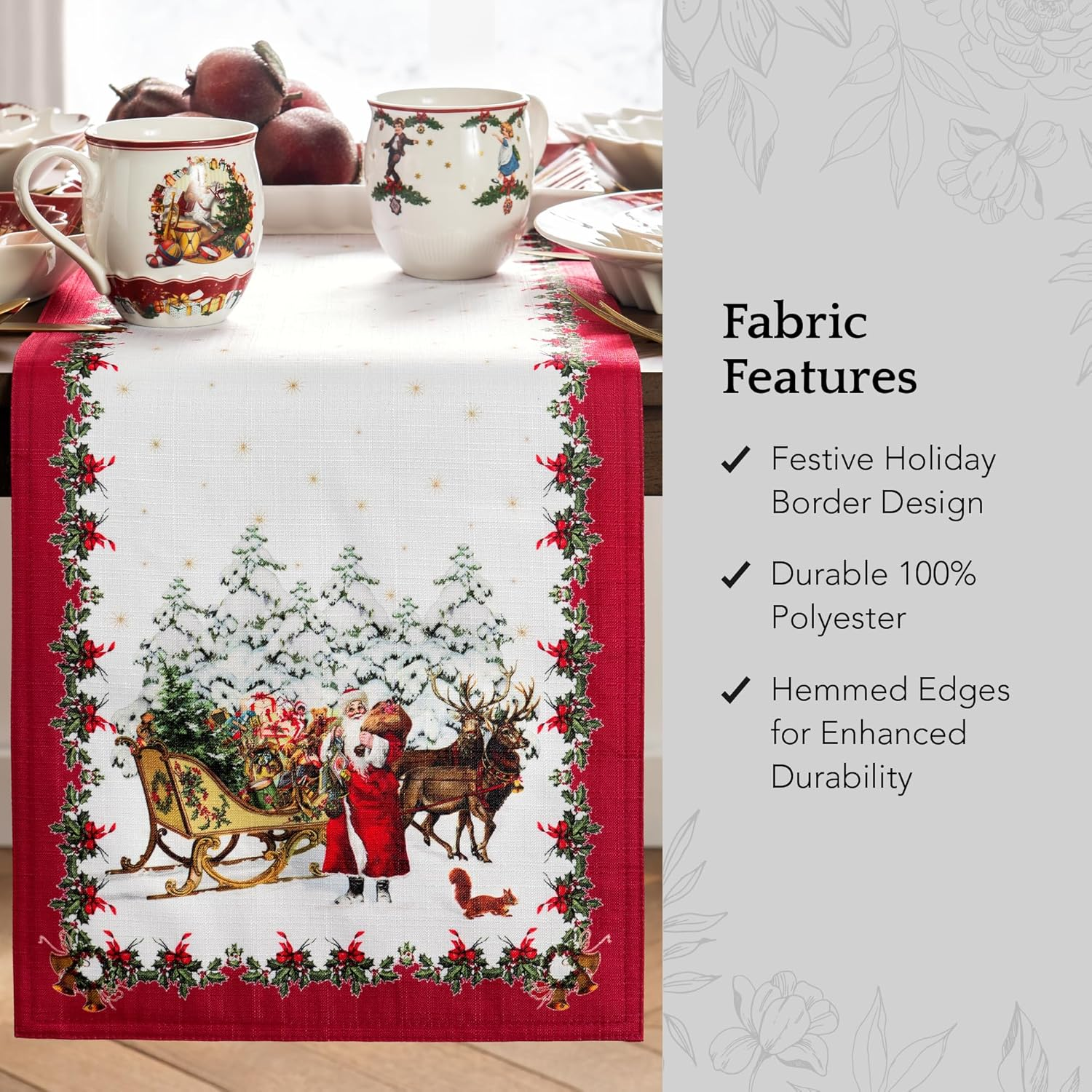 Elrene Home Fashions Villeroy & Boch Toy'S Fantasy Holiday Engineered Table Runner, 13"X70", Multi image number 5