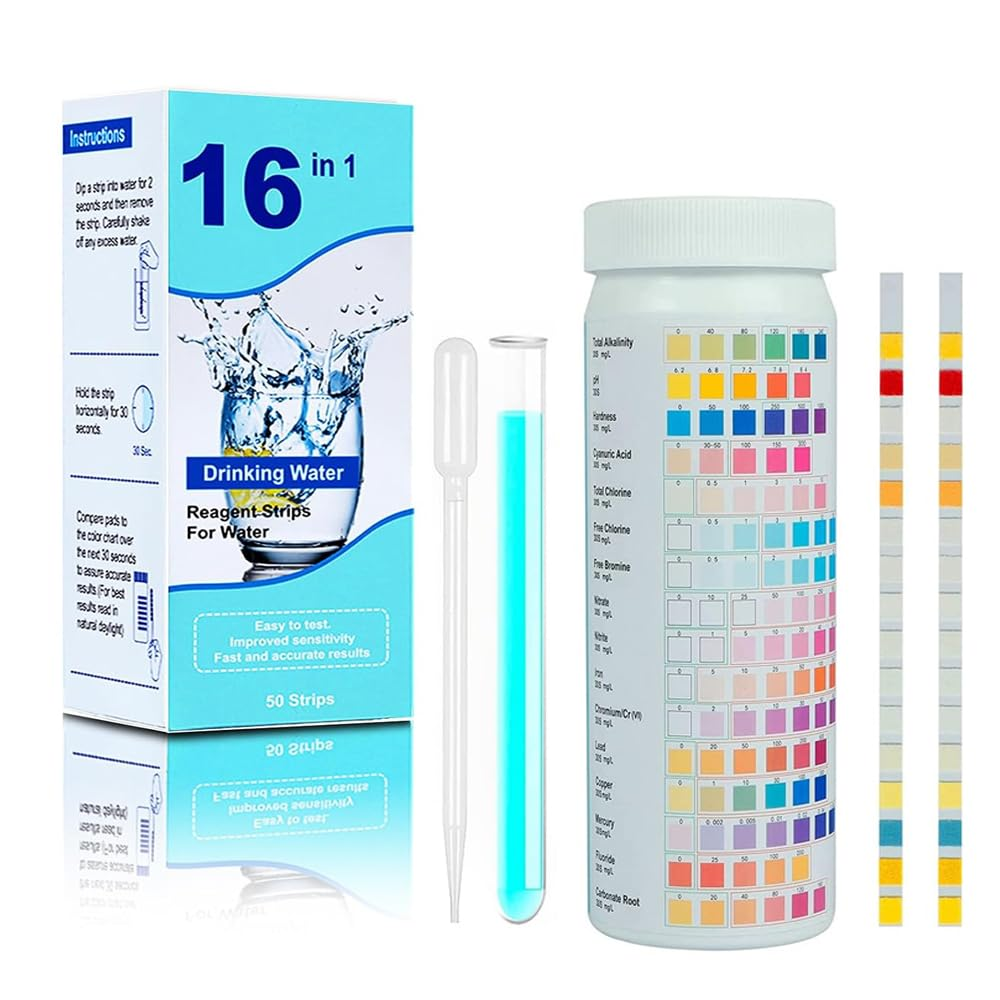 Suithink High Sensitivity Water Testing Kits-16 in 1 Complete Water Test Kit for Detecting Ph, Lead, Iron, and Many Other Substances in Aquarium Water, Swimming Pool Water and Well Water image number 5