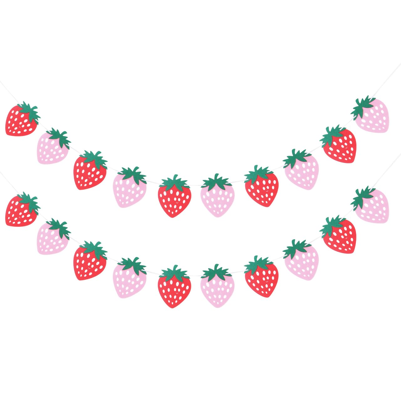 Totority Strawberry Birthday Party Banner Decoration Set Felt Hanging Buntings for Indoor Outdoor Festive Celebrations image number 4