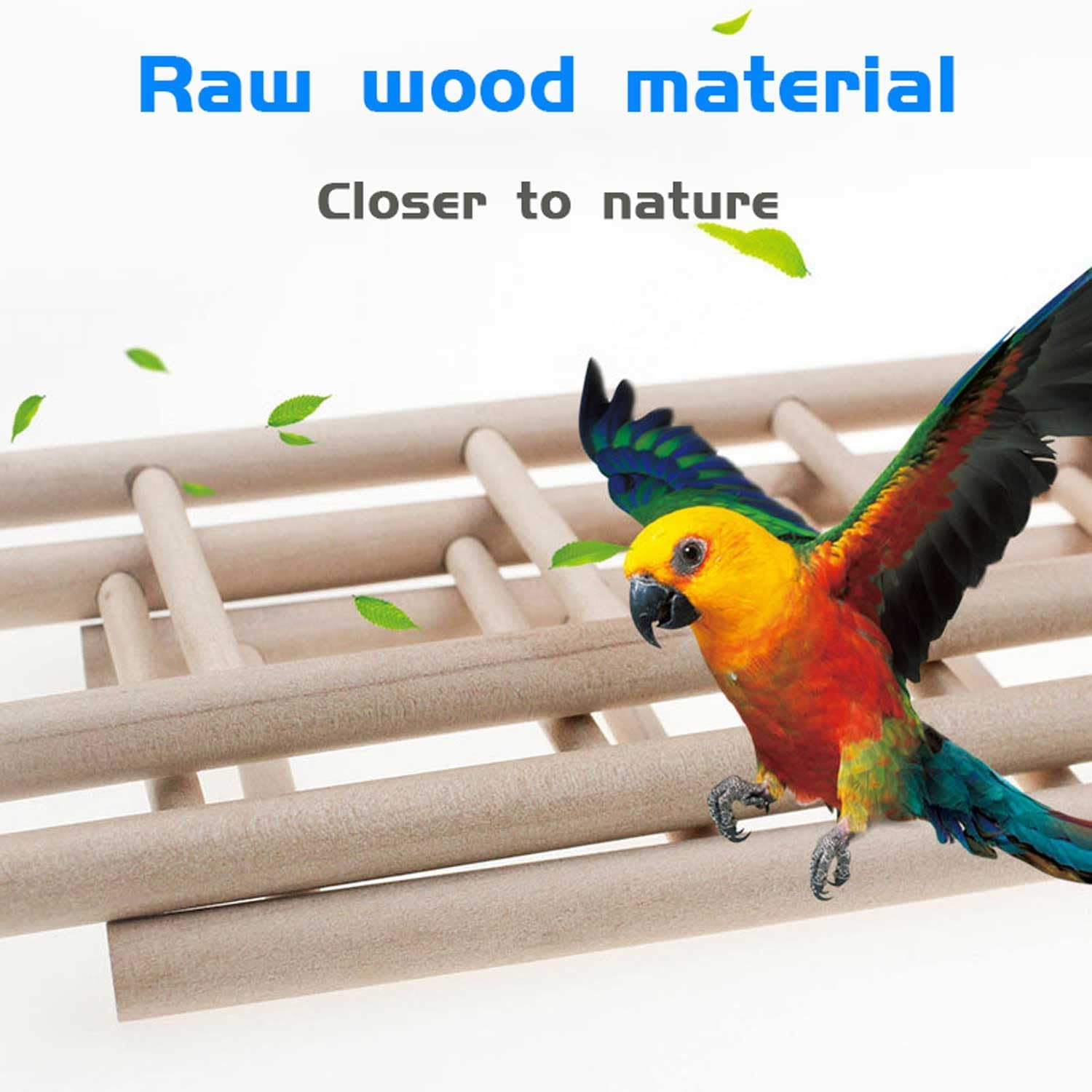 6 PCS Bird Toys Wooden Ladder, 6 Sizes Parakeet Toys Wood Ladder, Natural Wooden Step Ladder Bird Ladder, Bird Climbing Toys Bird Toys for Parakeets, Parrots, Cockatoo and Lovebirds image number 1