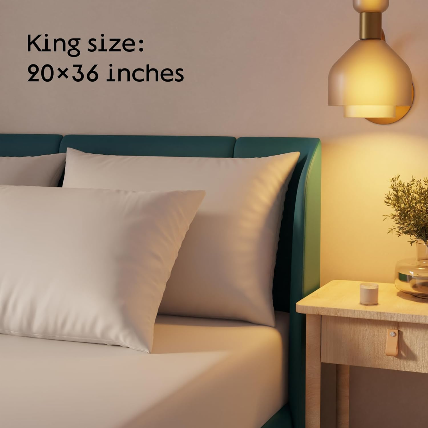 Niagara Sleep Solution Waterproof Pillow Protectors King 4 Pack anti Allergy Smooth Zipper Dust Mite Premium Bed Bug Encasement Hypoallergenic Covers Quiet Cases Set White Soft image number 6