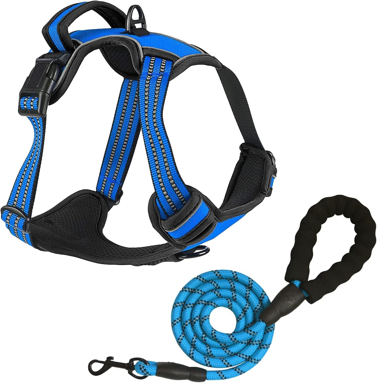 No Pull Dog Harness for Small Medium Large Dogs Adjustable Reflective Pet Vest with Front Clip Padded Harness for Dogs Easy Control Handle Best for Outdoor Training and Walking Orange S