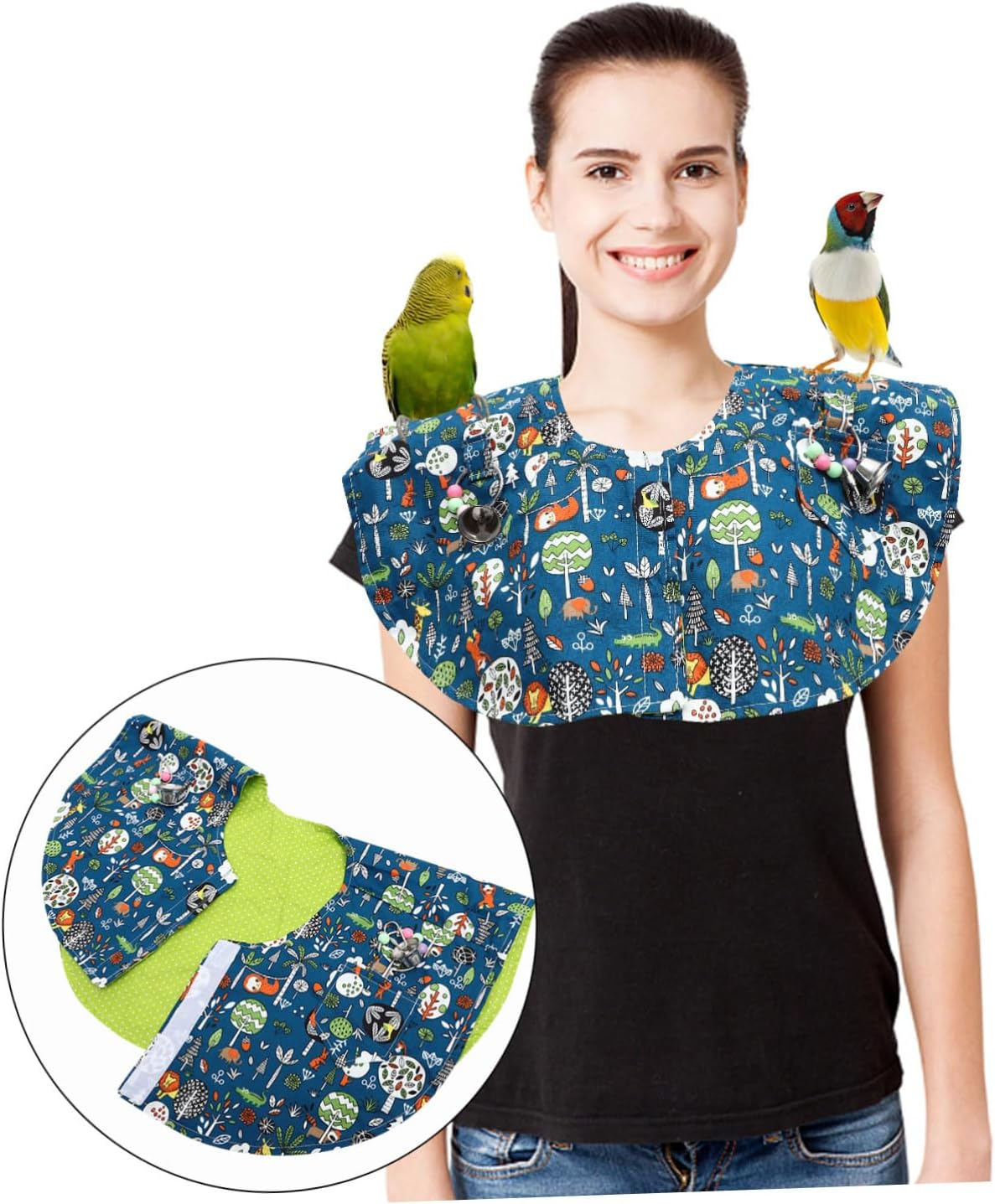 GANAZONO Parrot Shoulder Protector Anti-Scratch Pad Multi-Functional Diaper Shawl Pee Pad Bird Clothes Protector for Birds Pet Supplies image number 3