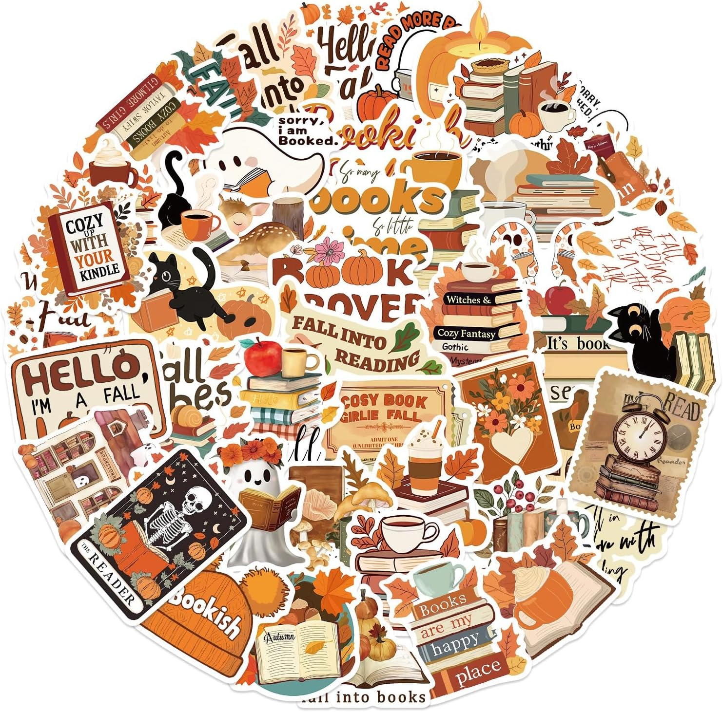 50Pcs Book Stickers for Kindle,Bookish Stickers Decals,Vinyl Waterproof Stickers for Laptop Water Bottle,Book Lovers Gifts image number 2