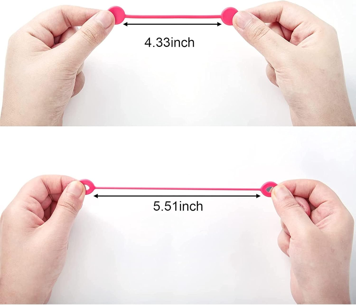 24 Pcs Reusable Magnet Cable Ties for Binding and Sorting, Earphone, USB Charging, Suspension and Fixed Key Chains, Silicone Wire Winders, Magnetic Cable Clips (8 Colors) image number 4