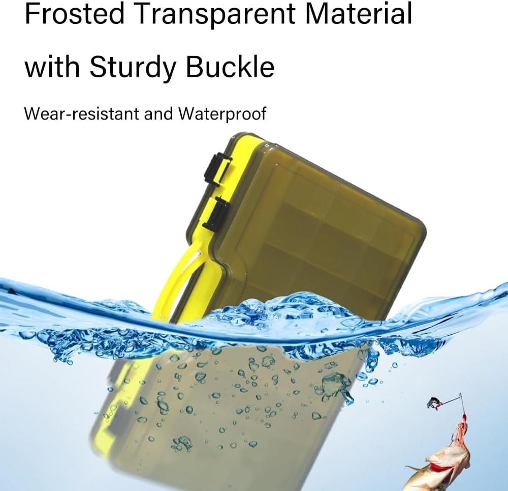 Fishing Tackle Box-Waterproof Fishing Bait Storage Box with Removable Dividers, Double-Sided Lure Box, Portable Lure Tackle Organizer for Outdoor Fishing image number 6