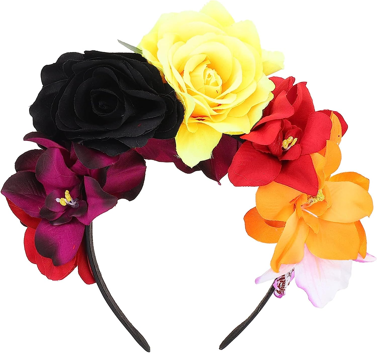 FRCOLOR Halloween Headband for Dead Headdress Floral Hair Hoop for Women Costume Accessory Comfortable Fit for Cosplay Events image number 1