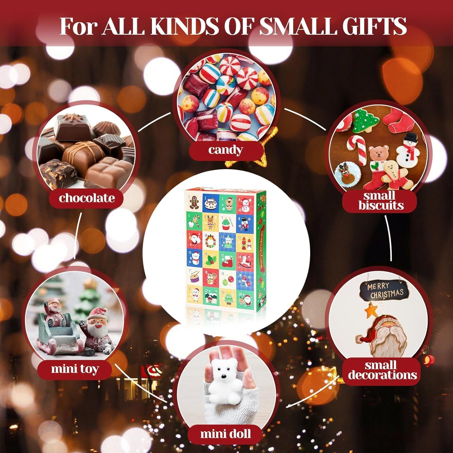 5 Pcs 2025 DIY Christmas Advent Calendar Empty Boxes,Make 24 Days Fillable Countdown Rectangle Boxes Gift,Xmas Surprise Gift Boxes,For Adults/Kids (25 * 17 * 4 Cm) image number 5