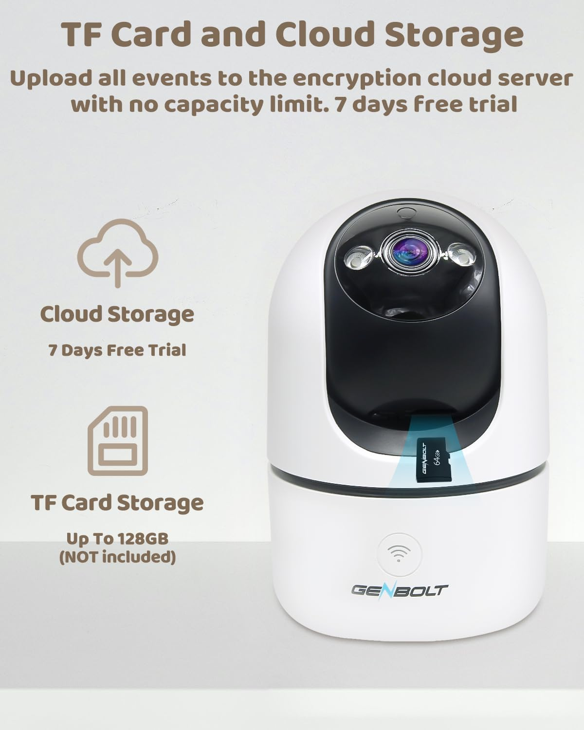 GENBOLT 2K Pet Camera, Wifi Security Camera Indoor,Home Surveillance IP Camera CCTV with Humanoid Detection, Auto Cruise Dog Cam with Audio Alarm image number 1