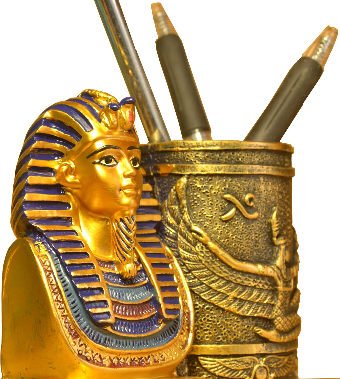 Ancient Egyptian Pencil Holder, Egyptian King Pharaoh Pen Cup, Pen Holder for Desk Office Pen Organizer, Pencil Cup Storage Containers - Small image number 1