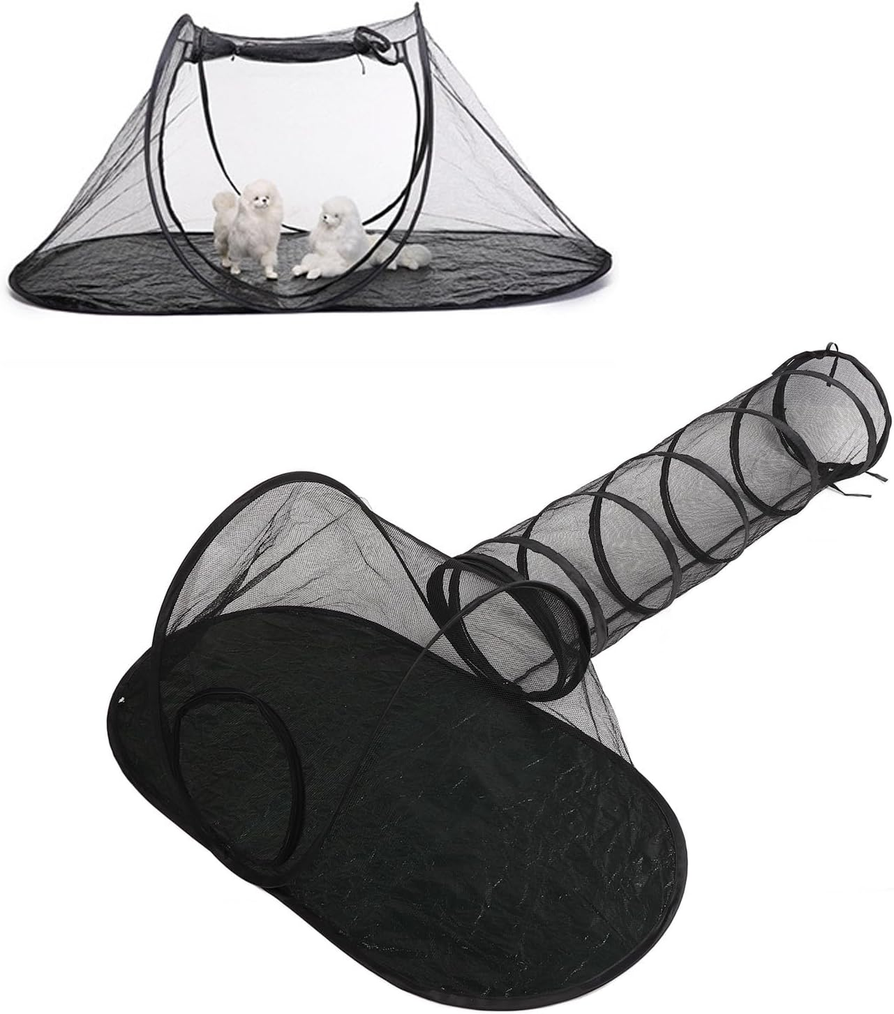 Cat Tent Outdoor, Pet Camping Tent with Tunnel, Breathable Large Space Pet Enclosure Tent for Cats and Small Animals, Indoor Playpen Portable Exercise Tent with Carry Bag image number 6