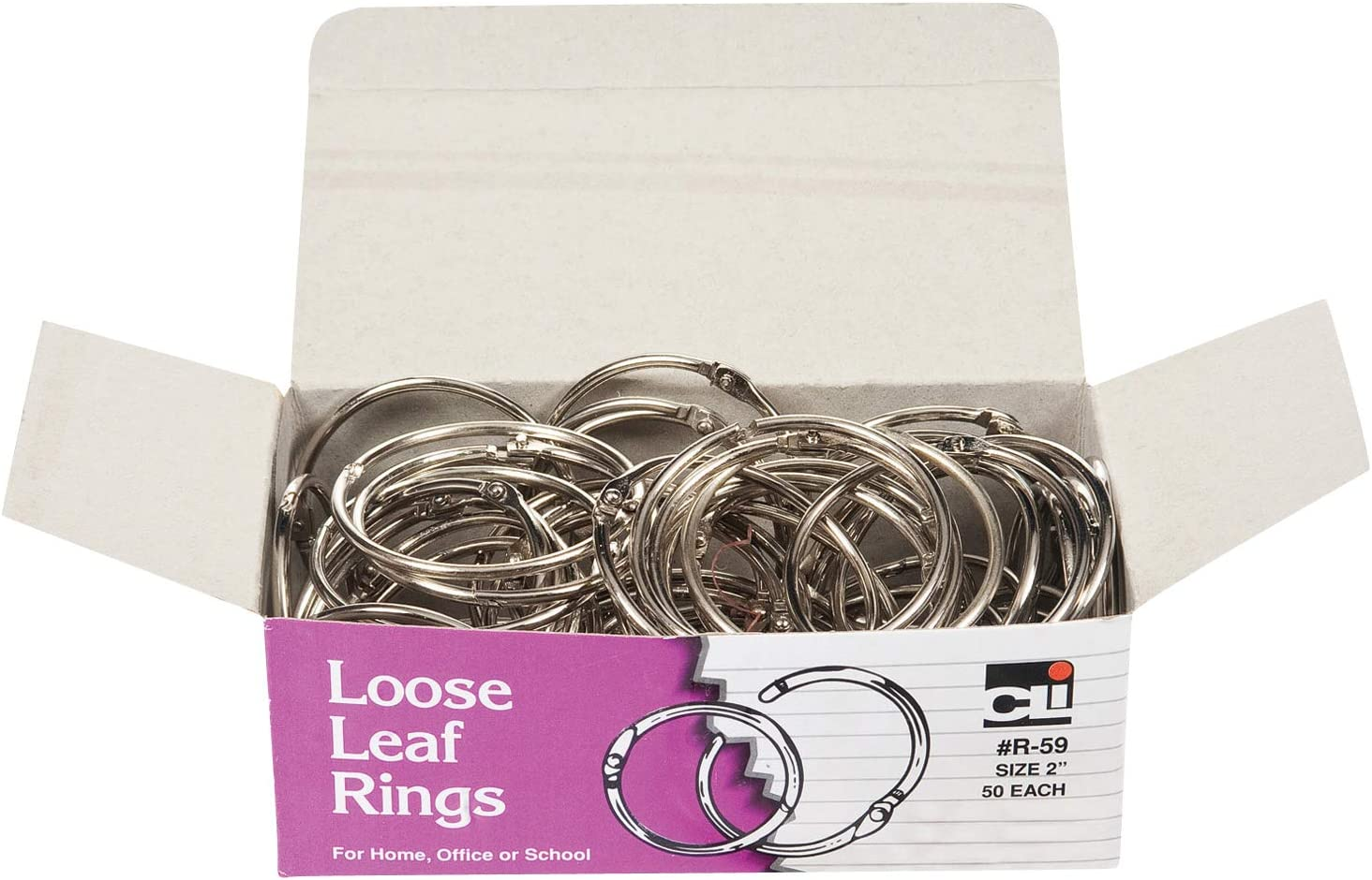 Charles Leonard Multipurpose Loose Leaf Book Rings with Snap Closure, 3&rdquo; Diameter, 10-Rings, Silver (R79) image number 1