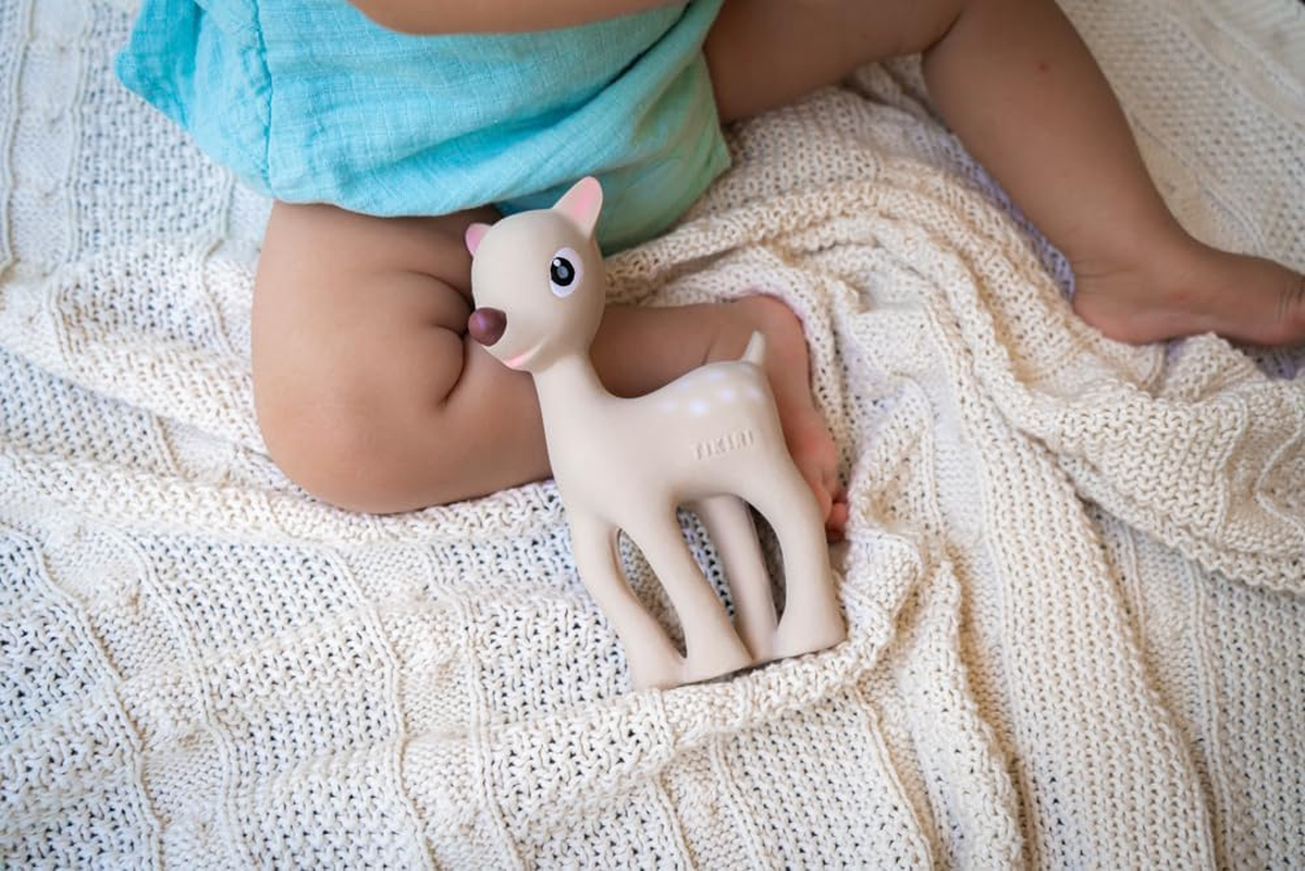 Tikiri Fully Enclosed Ralphie the Deer All Rubber Rattle Teething & Bath Toy image number 2