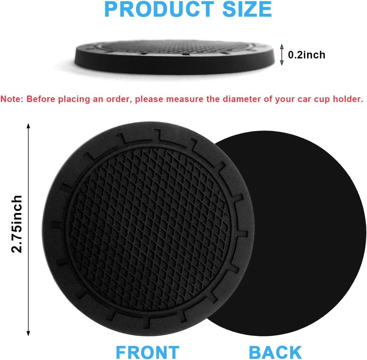 2 Pack Adjustable Folding Cup Holder Insert Cupholder with Screws and Tapes, Plastic Bottle Drink Holder for Caravan Trucks Car Rvs Vans Marine Autos Boats image number 2