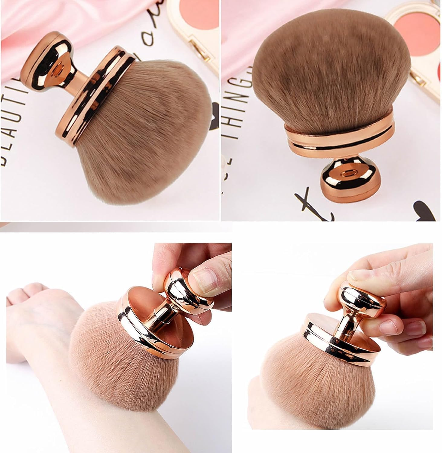 1Pc Extra Large Self Tanning Kabuki Brush - Wide Head Bronzer Body Makeup Brush for Self Tanner and Back Applicator image number 5