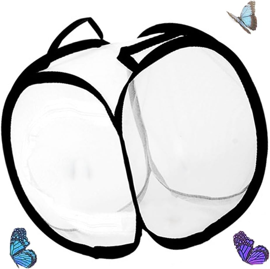 Insect and Butterfly Habitat Cage, 30&times;30&times;30Cm Stick Insect Enclosure, Outdoor Collapsible Butterfly Habitat Mesh Net Cage Terrarium image number 1