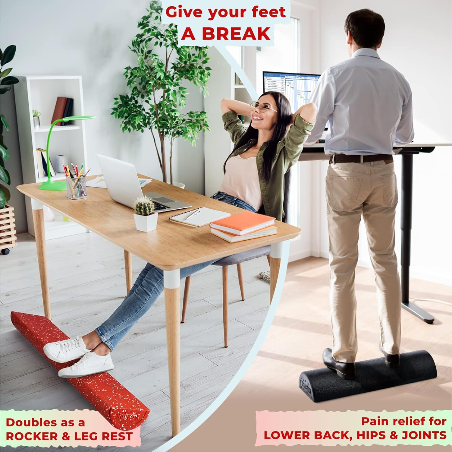 Yes4All Half Foam Roller EPP Roller 30Cm/45Cm/60Cm/90Cm - (12/18/24/36Inch) for Tissue and Muscle Massage, Back, Legs Foam Rollers for Balance, Exercise and Pilates Multicolor image number 2