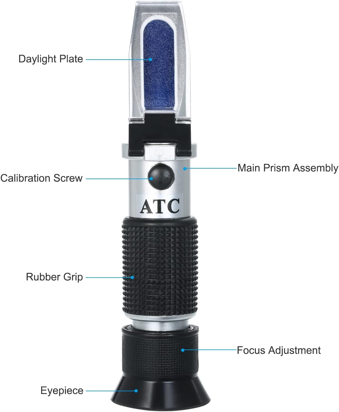 Salinity Refractometer Handheld Seawater Hydrometers Optical Salinity Tester Portable ATC Refractometer, Dual Scale: 0-100&permil; & 1.000-1.070 Specific Gravity, Saltwater Tester for Aquarium, Seawate Salin image number 6