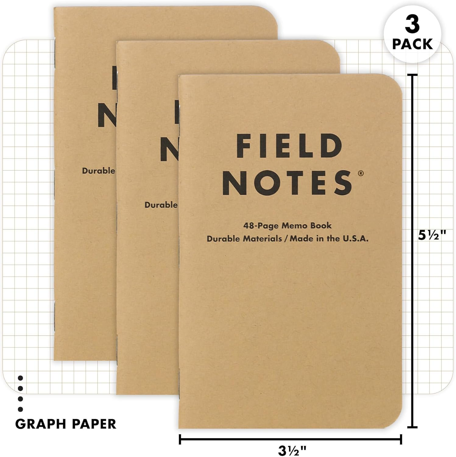 Field Notes Kraft Graph 3-Pack image number 3