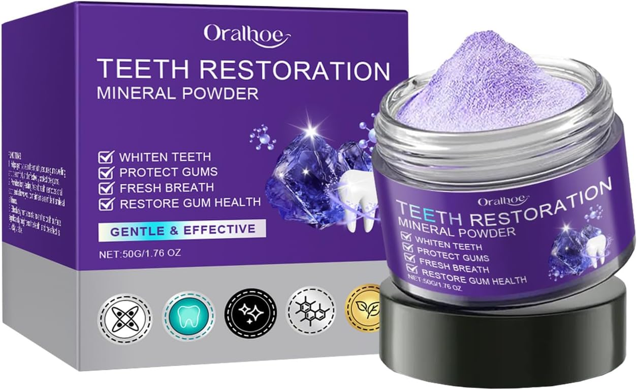2025 New Teeth Restoration Mineral Powder Purple Natural Mineral Tooth Powder for Teeth Whitening Tooth Strengthening & Gum Care Fresh Breath image number 6