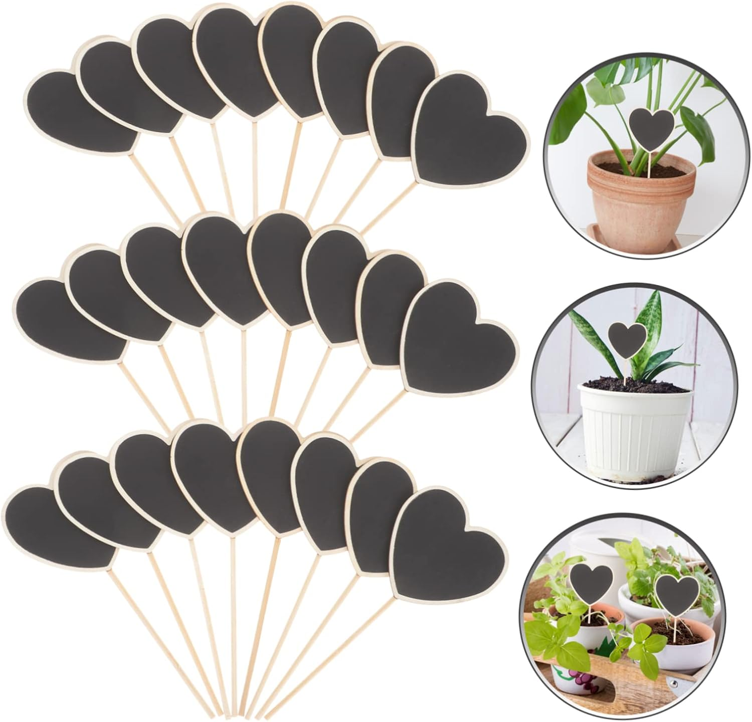 Yardenfun 30Pcs Heart Shape Plant Labels Gardening Markers for Plant Name Tags Garden Decorations and Flower Classification for Home and Outdoor Use image number 2