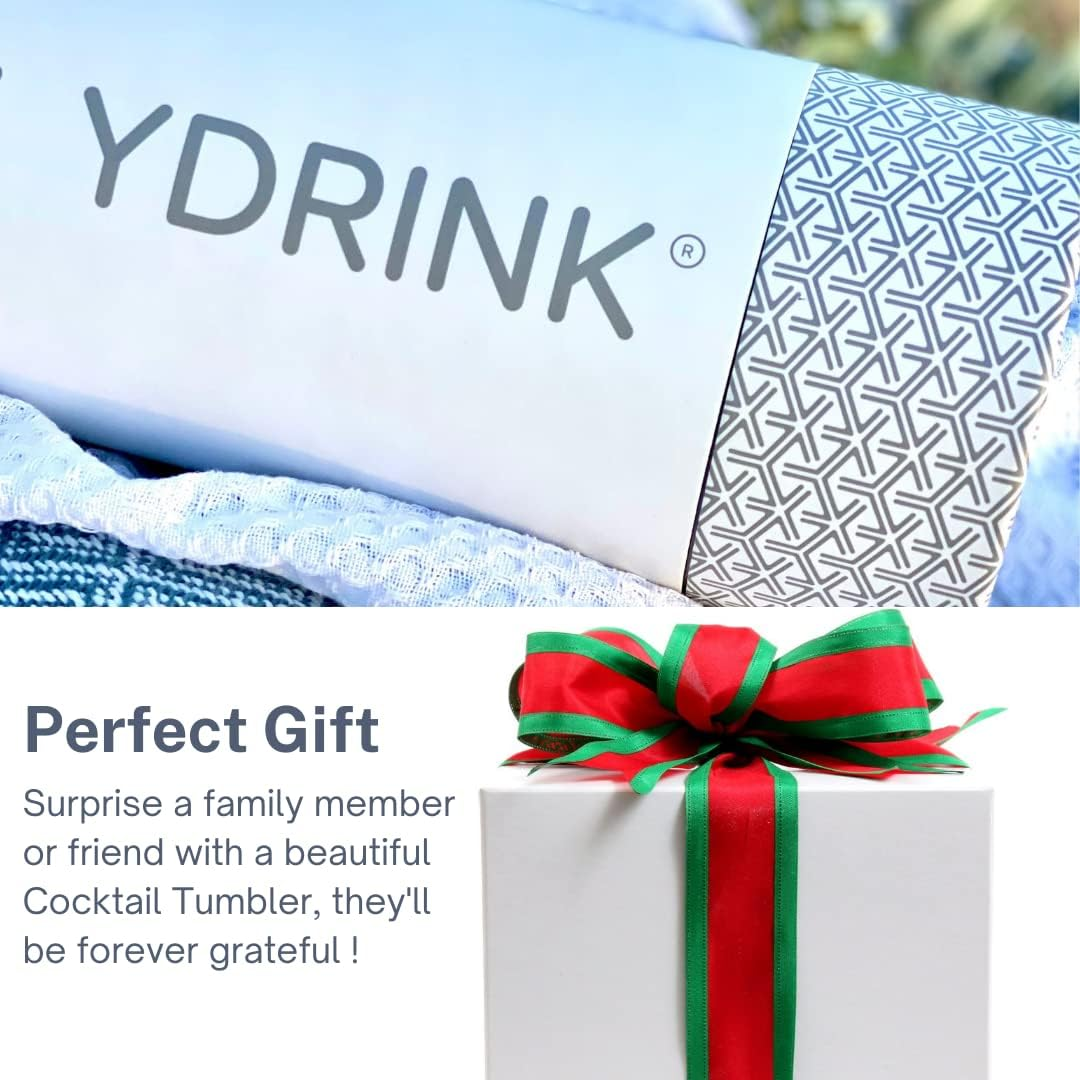 Stylish Stemless Cocktail Wine Glass Tumbler 12Oz - Double Wall Insulated Cup - Splash Proof Lid - Food Safe - Non-Corrosive Stainless Steel with Anti-Slip Powder Coating (Blush Rose Gold) image number 3