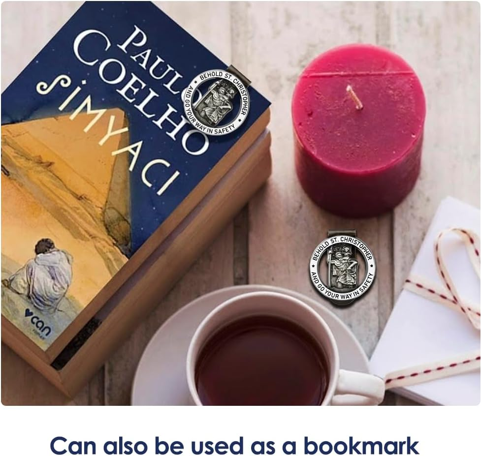 St Christopher Medal for Car,Car Visor Clip,St Christopher Visor Clip,New Driver Gift,Men Car Accessories Interior,New Car Accessories for Teens,New Car Gifts,Driving Gifts for Family,Friends