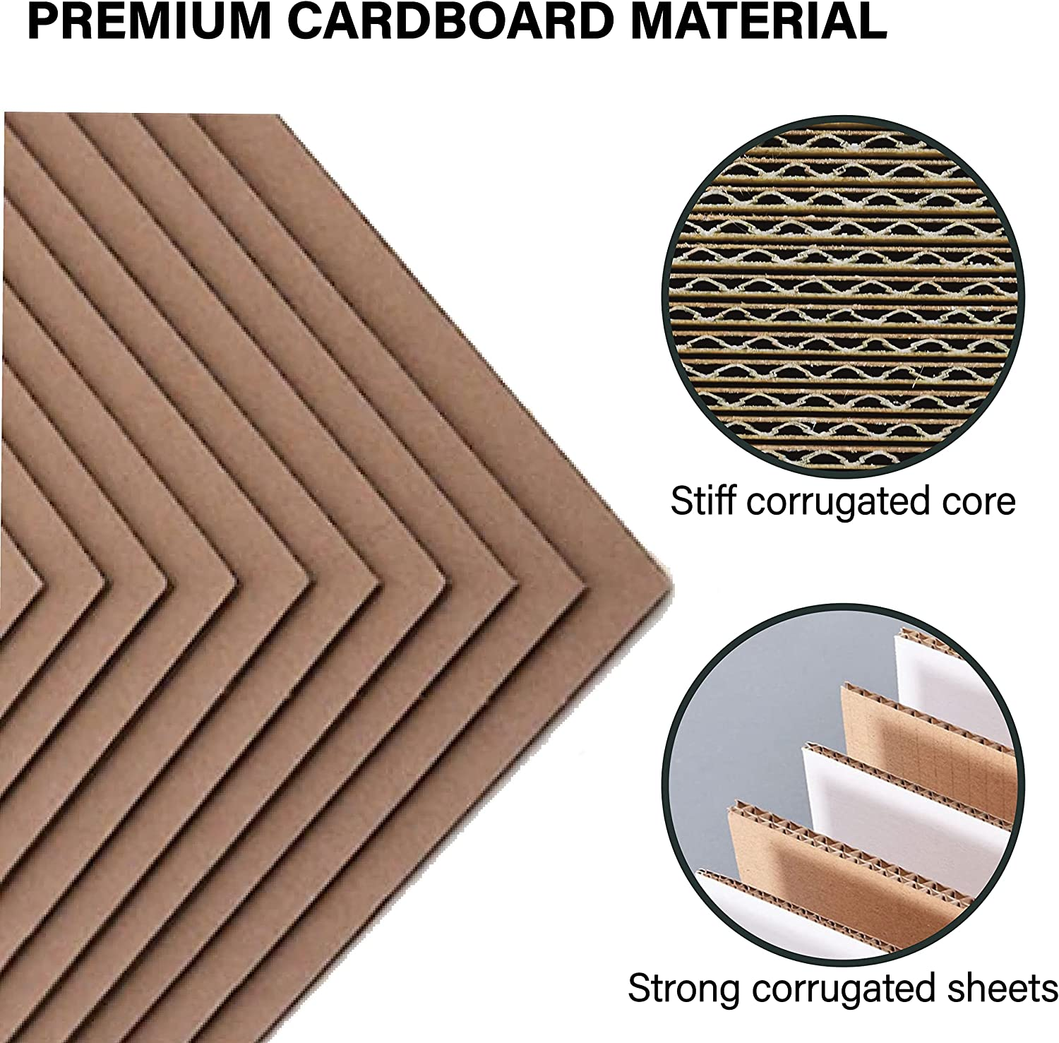 50 Packs 8.5" X 11" Cardboard Sheets, Premium Brown Kraft Corrugated Cardboard Backing and Bulk Corrugated Inserts for Shipping, Shipping, Shipping, T-Shirts, DIY Decoration and Crafts image number 5