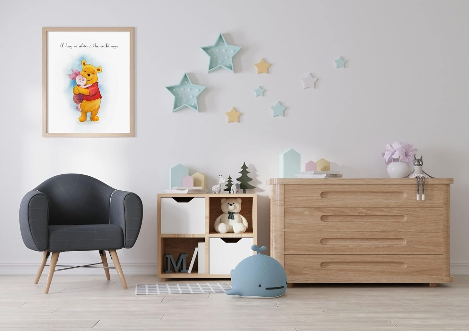 Tinymollo Winnie the Pooh Wall Decor &ndash; Unframed Set of 6 Prints, 8X10 Inch, Hand Painted Nursery Wall Decor for Boys and Girls, Kids, Baby&rsquo;S Nursery Decor Playroom Classic Pooh Bear Friends Piglet image number 2