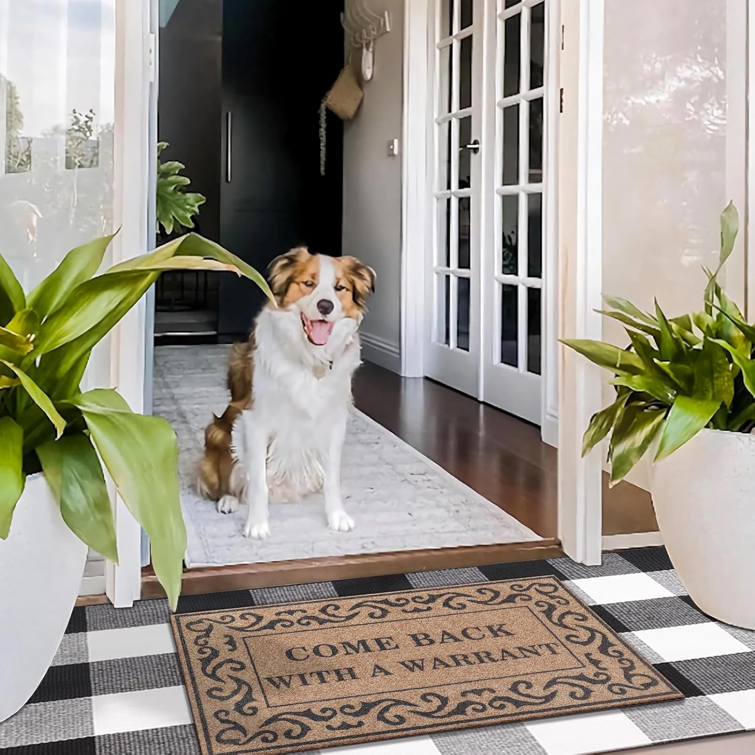 Door Mat Funny Durable Front Door Mat for Home Entrance Kitchen and Garden Entryway Indoor Outdoor Welcome Mat Non Slip Rubber Backing Mats Easy to Clean 18 X 28 Inches Brown image number 5
