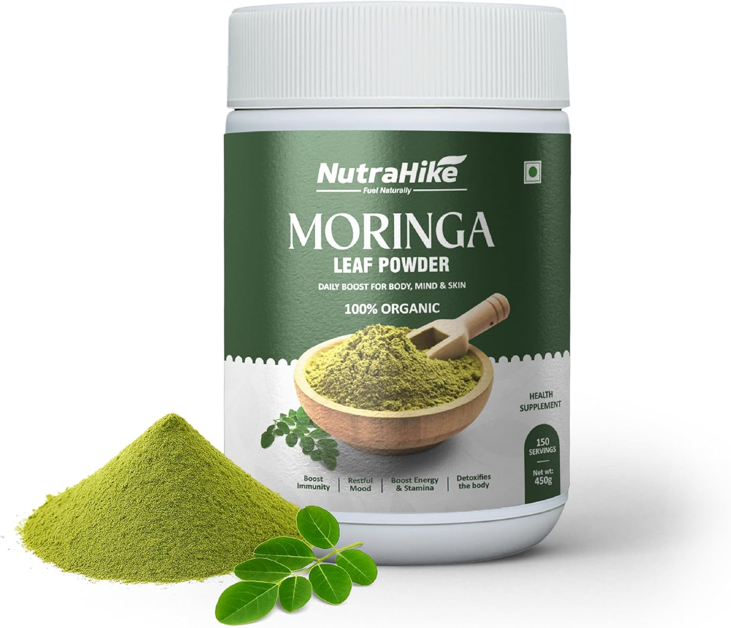 Nutrahike Moringa Leaf Powder 450G &ndash; 100% Pure Superfood, Rich in Vitamins & Antioxidants &ndash; Natural Energy, Immunity & Detox Support &ndash; Vegan, Gluten-Free Green Powder image number 5