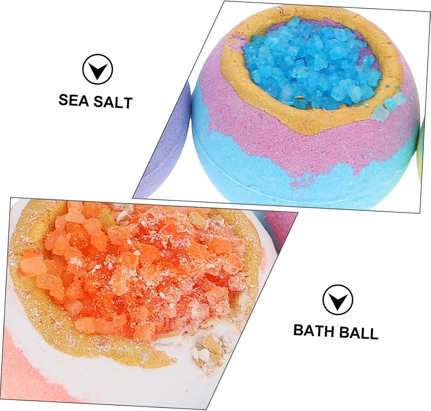 4-Pack Portable Spa Bath Set Box Sea Salt Essential Oil Bubble Balls Relaxing Bath Accessories Face Foot Skin Cleanser for Family Friends image number 3