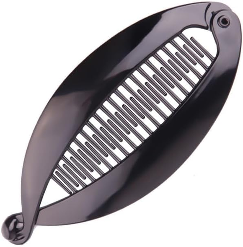 Large Banana Clip Hair Comb, Flexible Banana Clips Hair for Thick Hair Ponytail Holder Interlocking Banana Hair Clips Styling Hair Banana Clips for Women (Black, 14CM) image number 3