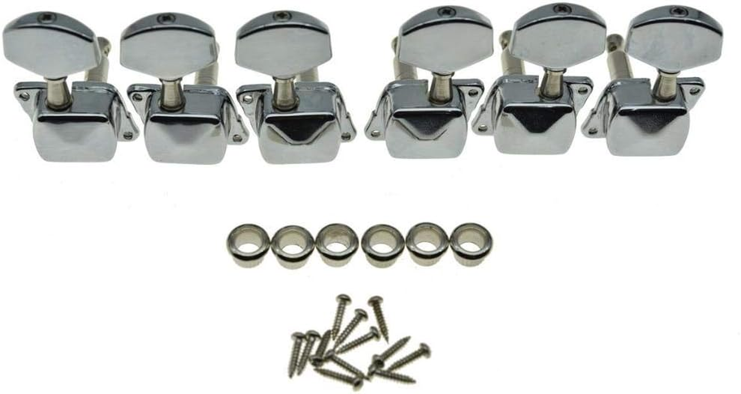 KAISH 3X3 Semi-Closed Guitar Tuning Keys Guitar Tuners Machine Heads for Acoustic or Electric Guitars Black