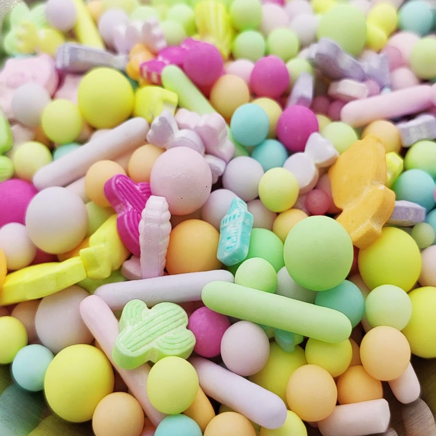 HIFUNBK Sprinkles for Cake Decorating, Edible Pearl for Cookie Cupcake Toppings, Cake and Cookie Decorating Supplies, Rainbow Pearl Sugar for Baking Decoration, 100G in Reusable Container (Sea) image number 3