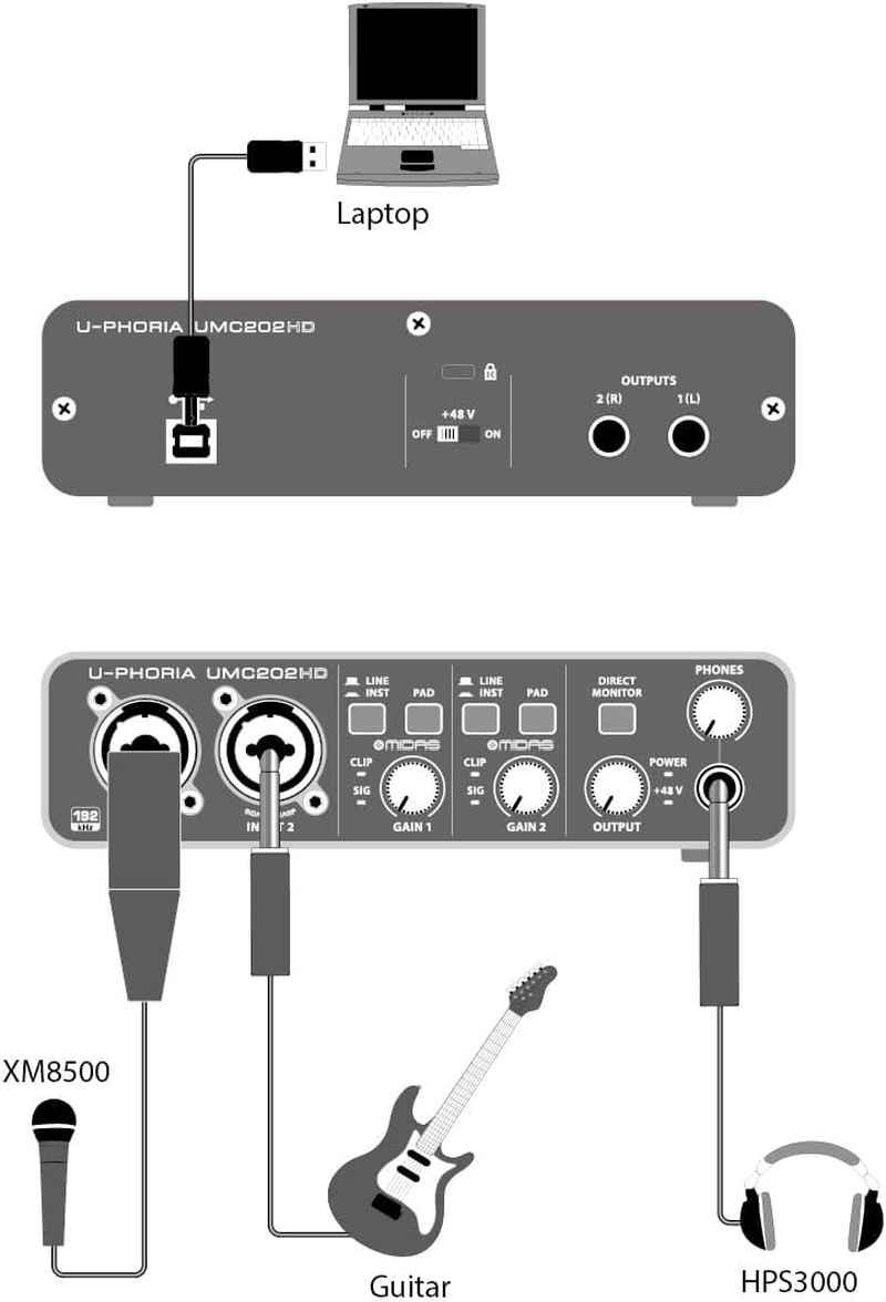 Behringer UMC202HD Behringer U-Phoria UMC202HD MIDI Interface image number 5